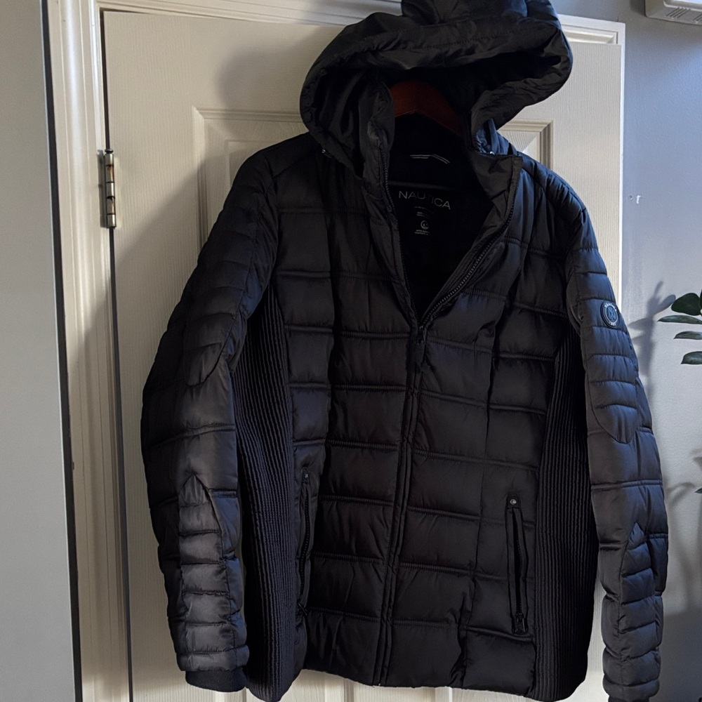 Nautica Women’s Black Hooded Puffer Jacket – XXL – Water Resistant